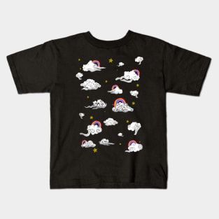 Clouds of oriental mythology with rainbow and stars Kids T-Shirt